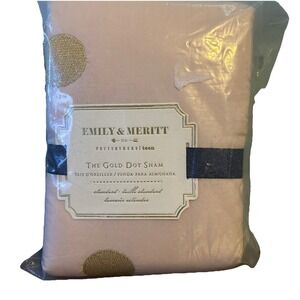 Pottery Barn Teen Emily & Meritt The Gold Dot Standard Sham Set Of 2 Brand New